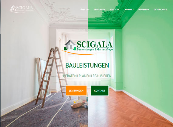Webseite Bauleistungen Scigala